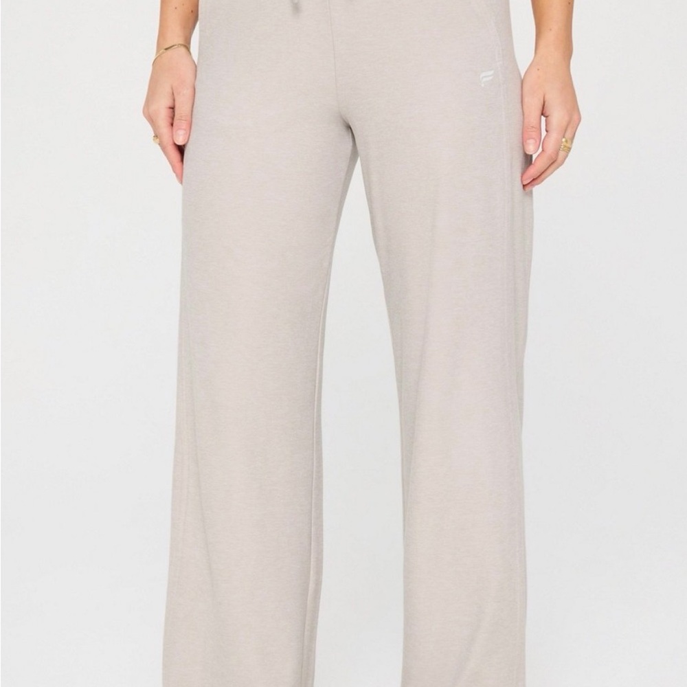 Cloud Jersey Wide-Leg Lounge Pant in Light Sand Heather